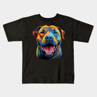 Retro Pop art Pitbull Dog Breed Art Kids T-Shirt